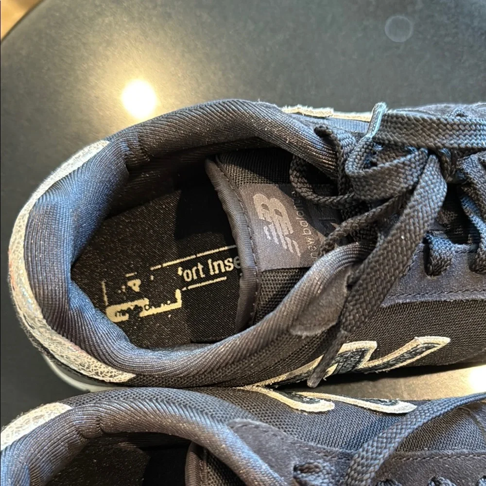 New Balance 311 Classic Women’s Black Suede Sneakers with silver N logo size 6.5